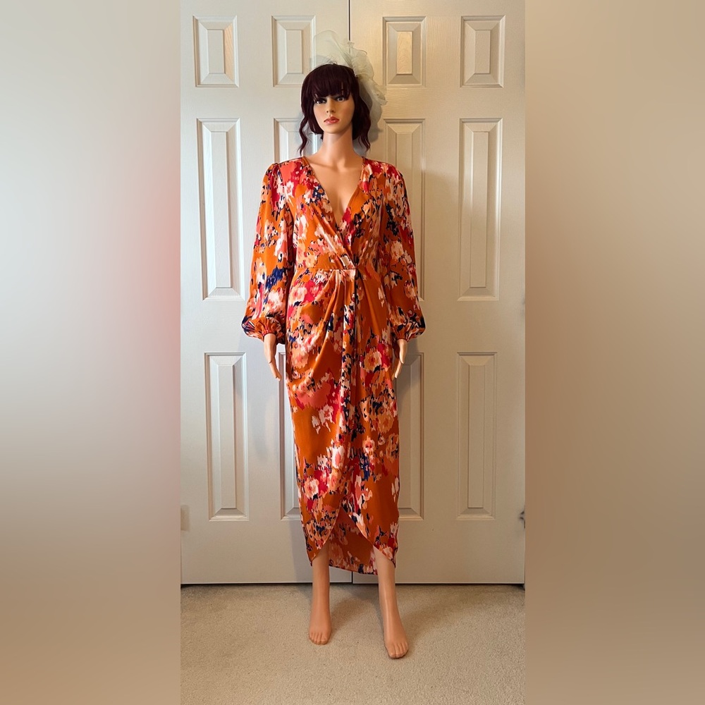 Vibrant Floral Wrap Dress